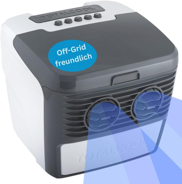 TOTALCOOL 3000 – Tragbarer Verdunstungsluftkühler 12 V/24 V/AC – Wohnwagen – Wohnmobil – Bootfahren