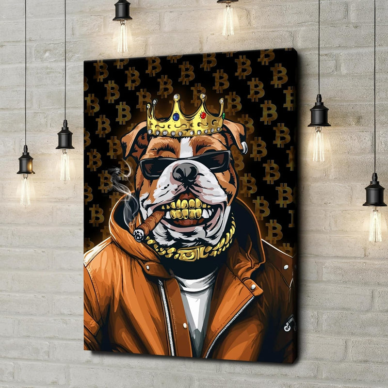 Artmazing | Pitbullbild gross hochkant | Bilder Pitbull modern auf Leinwand | Wohnzimmer | Pitbullbi