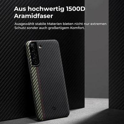 pitaka Magnetische Hülle für Samsung Galaxy S22+ 6,6 Zoll Ultradünne Handyhülle aus 1500D Aramidfase