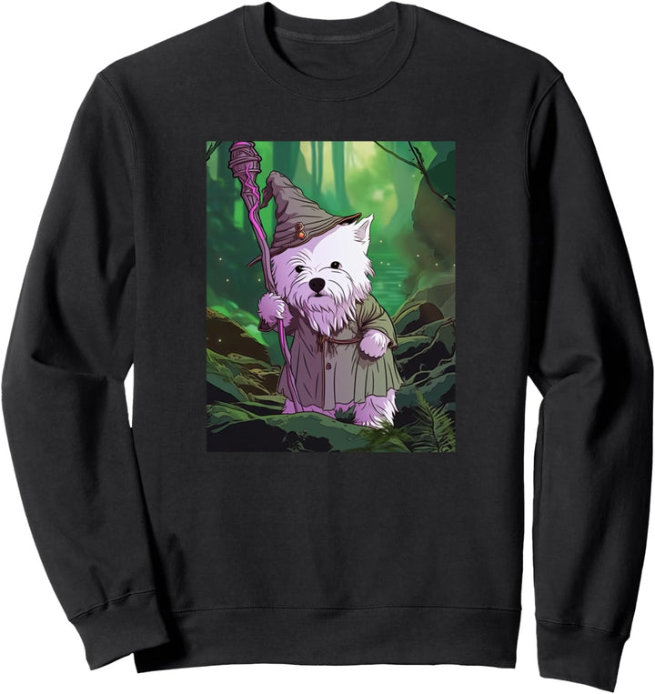West Highland White Terrier Wizard Lustiger Hundezauber Sweatshirt