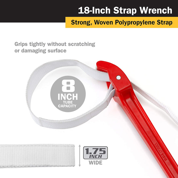 Titan 21316 18-Inch Strap Wrench 18" Handle, 18" Handle