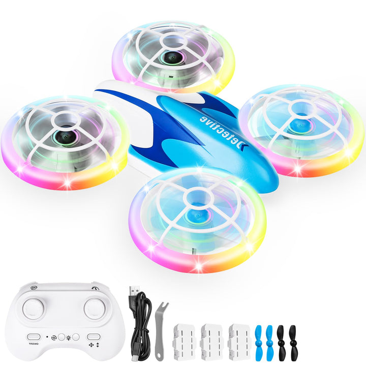 Skeufy Mini Drohne für Kinder, Kinder drohne Spielzeug ab 6+ Jahre, Drone Quadrocopter mit LED Licht