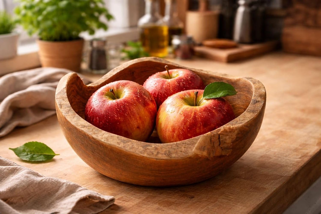 Windalf Rustikale Teakschale NAMIA Ø 20 cm Naturschale Obstschale Handarbeit aus Wurzelholz