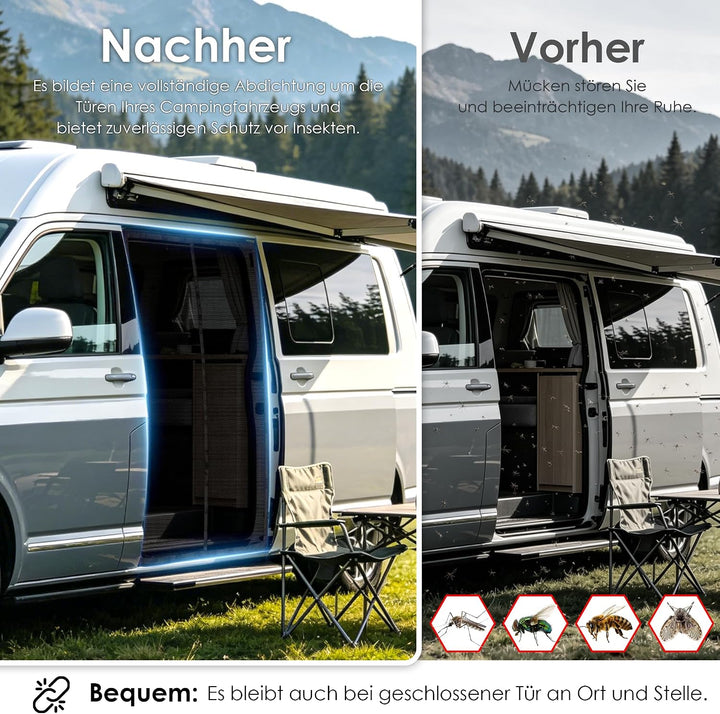 FIVAVA Magnetisches Moskitonetz für VW T5 T6 Seitentür