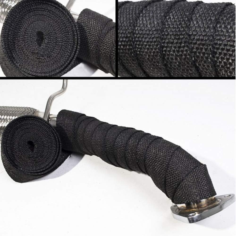 Yizhet Hitzeschutzband Auspuff Hitzeschutzband Basaltfaser Auspuffband Motorrad Hitzeschutzband mit