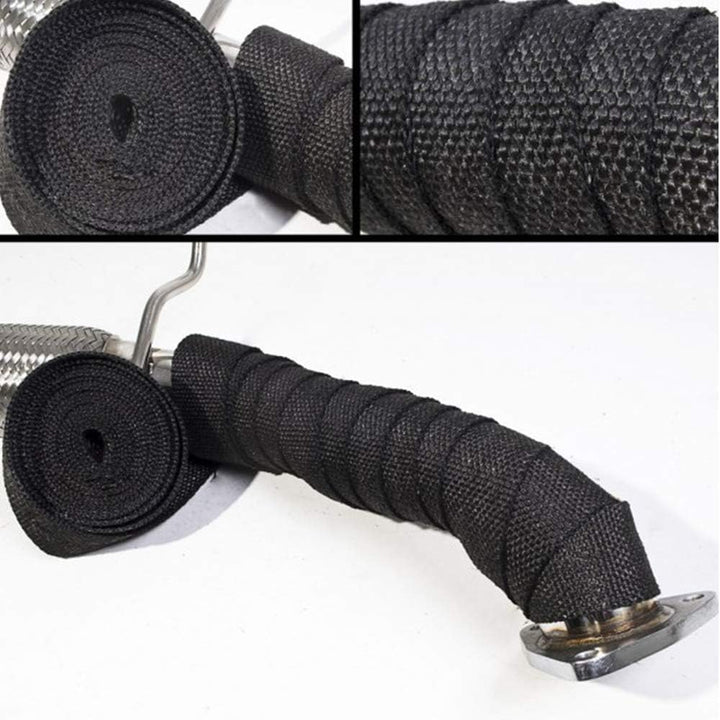 Yizhet Hitzeschutzband Auspuff Hitzeschutzband Basaltfaser Auspuffband Motorrad Hitzeschutzband mit