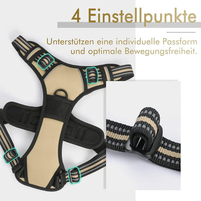 rabbitgoo Hundegeschirr Mittelgrosse Hunde Anti Zug Geschirr Hund mit Kontrolle No Pull Verstellbar