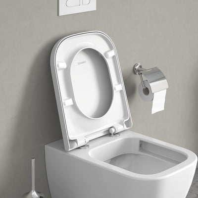 Duravit WC-Sitz Happy D.2, Toilettendeckel mit Absenkautomatik, Klodeckel aus Urea-Duroplast, mit Ed