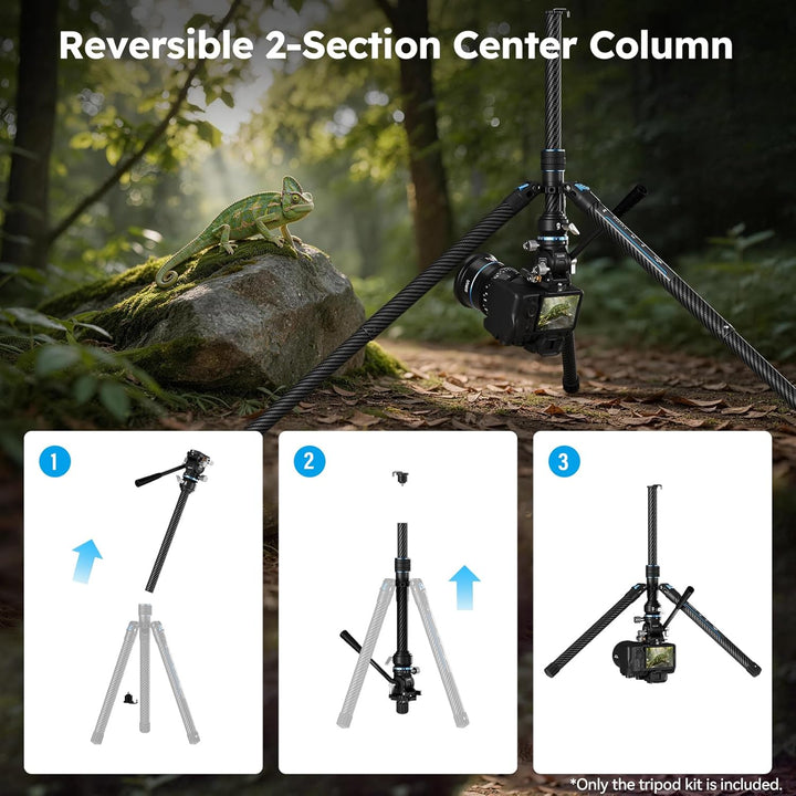 SIRUI Traveler Air-L Carbonfaser-Stativ mit Fluidkopf, 360° Schwenk & ±90° Neigung, 5 kg Traglast, S