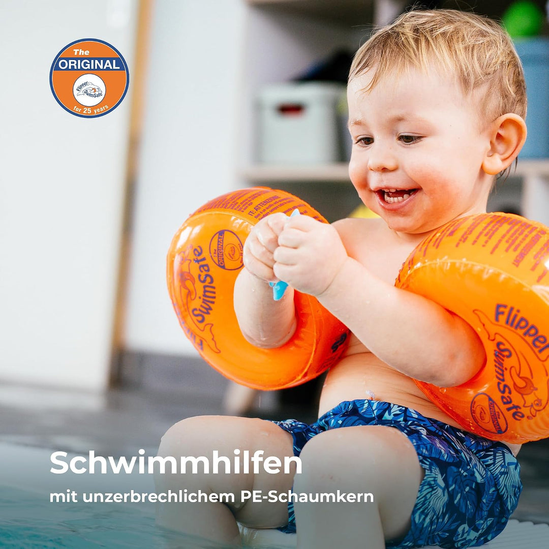 Flipper SwimSafe - Schwimmhilfe für Kleinkinder, Schwimmflügel mit unzerbrechlichem PE-Schaumkern zu