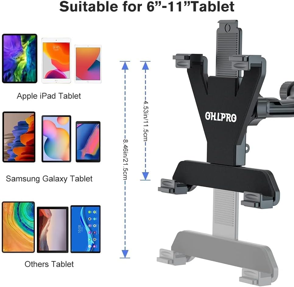 Tablet Halterung Auto, 360° Drehbare Verstellbare iPad Autohalterung, Universal Armaturenbrett Winds