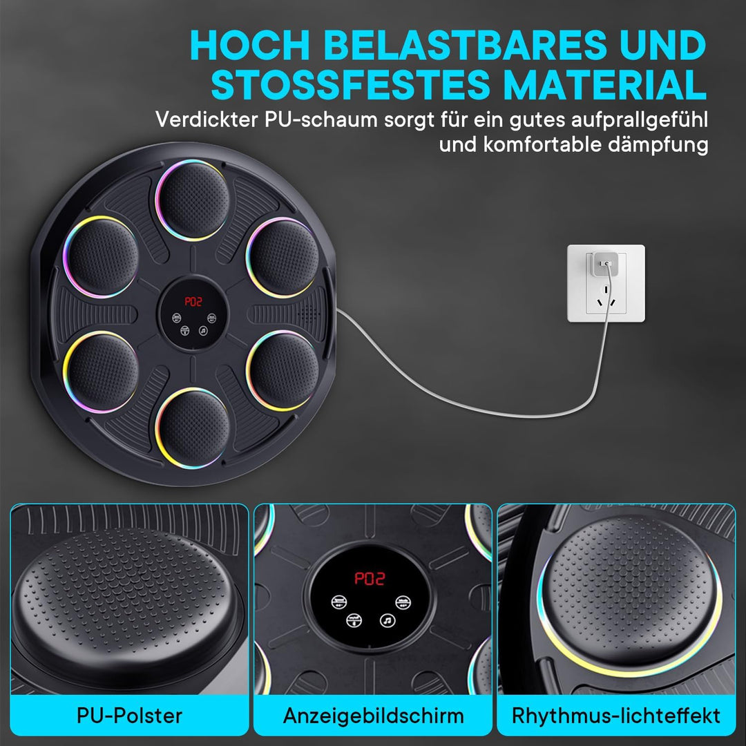 Unichefry Music Boxing Machine, Boxmaschine mit Musik & LED-Beleuchtung, 12 Geschwindigkeitsmodi und
