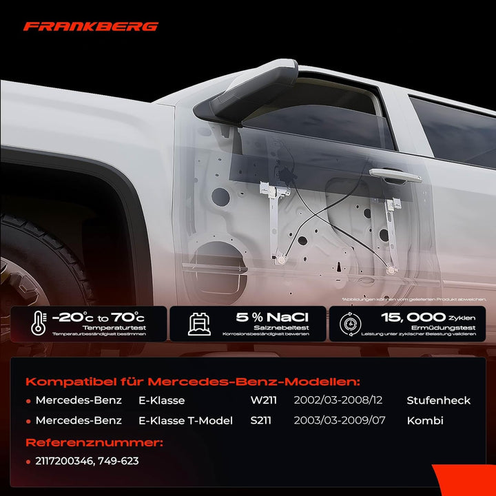 Frankberg Fensterheber Vorne Links Kompatibel mit E-Klasse W211 Limousine 2002-2008 E-Klasse T-Model