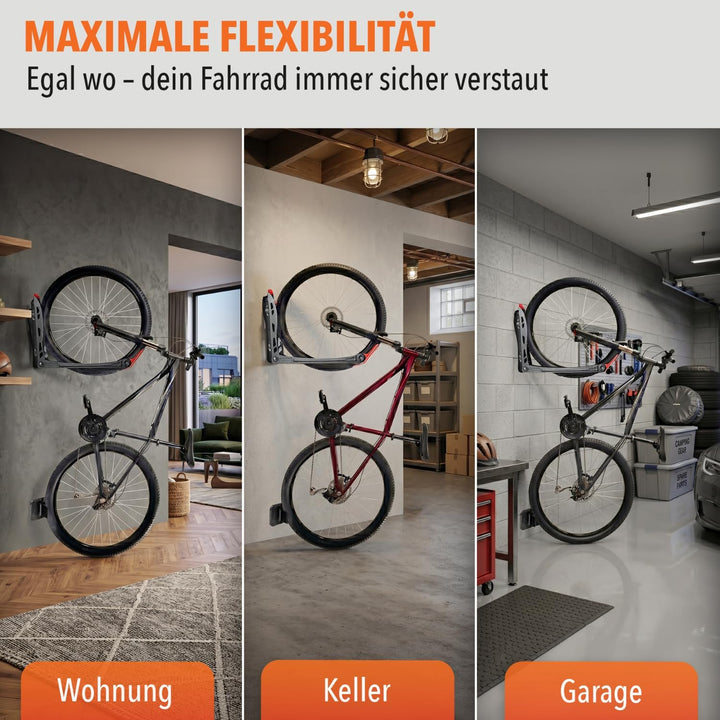 Fahrrad Wandhalterung Vertikal bis 35 kg – Platzsparende Fahrradhalterung Wand für Wohnung, Garage &amp;