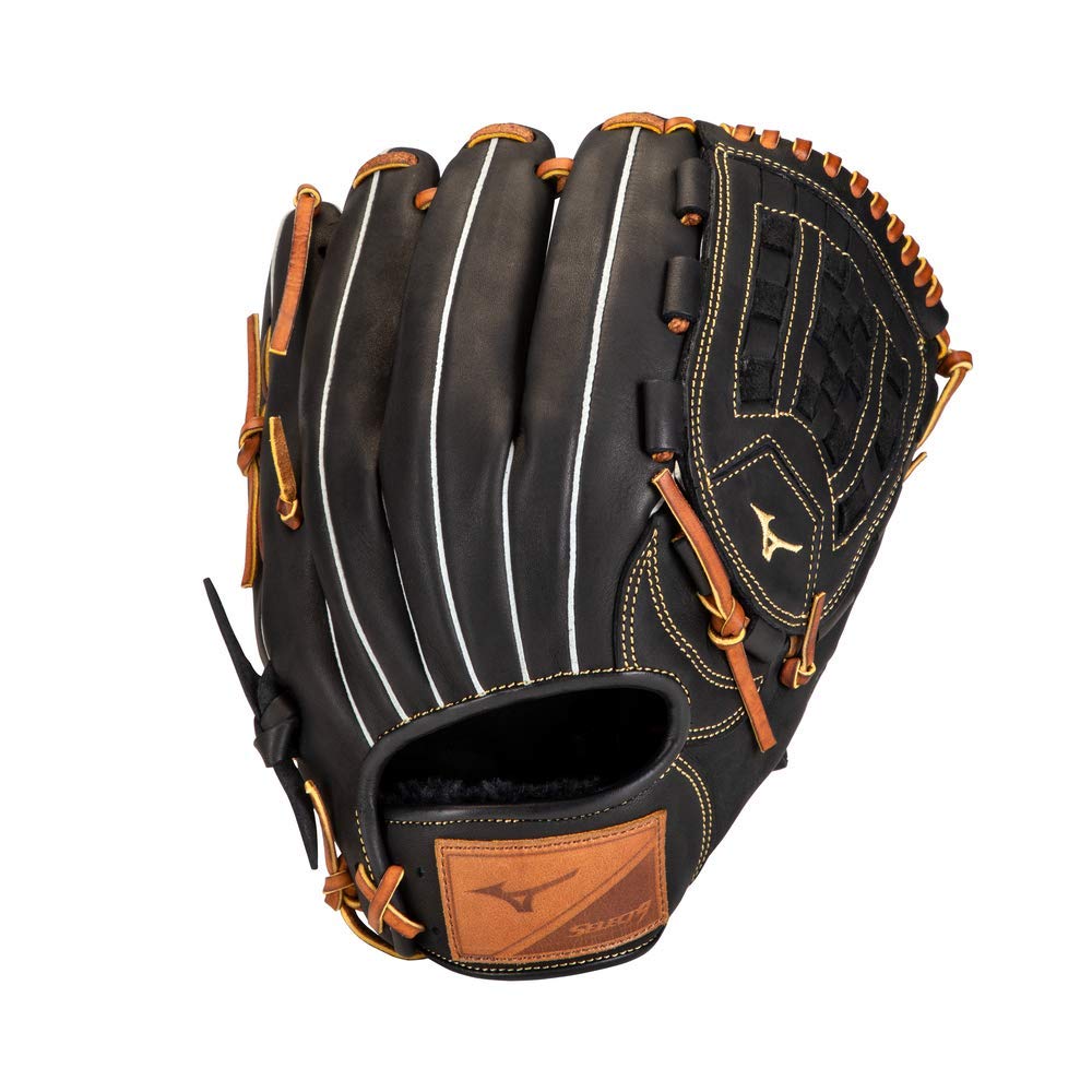 Mizuno Select 9 Baseballhandschuh Serie Rechte Hand Wurf 30,5 cm Schwarz/Braun Arched Tartan Web, Re