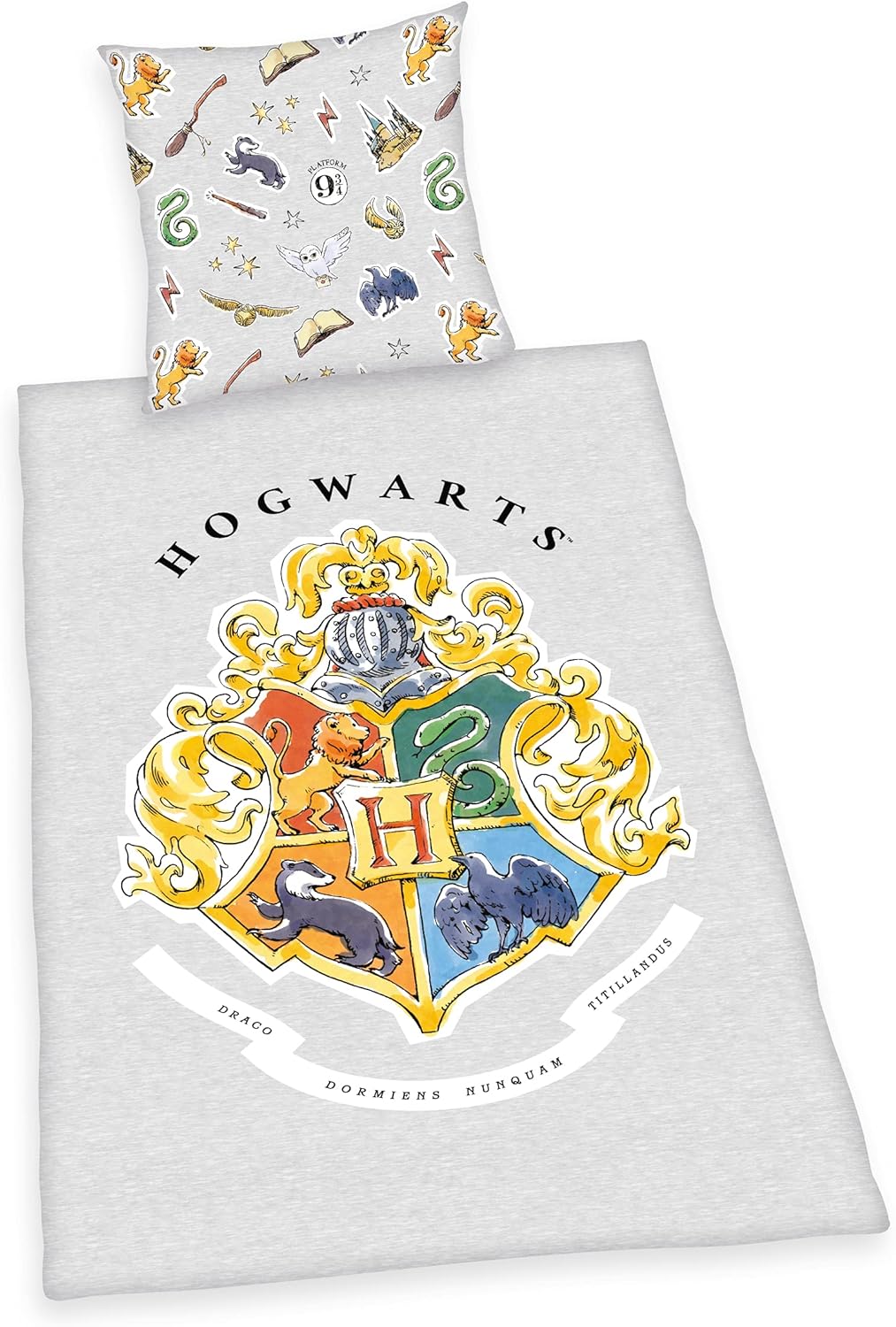 Herding Harry Potter Bettwäsche-Set, Kopfkissenbezug 80 x 80 cm, Bettbezug 135 x 200 cm, Mit leichtl