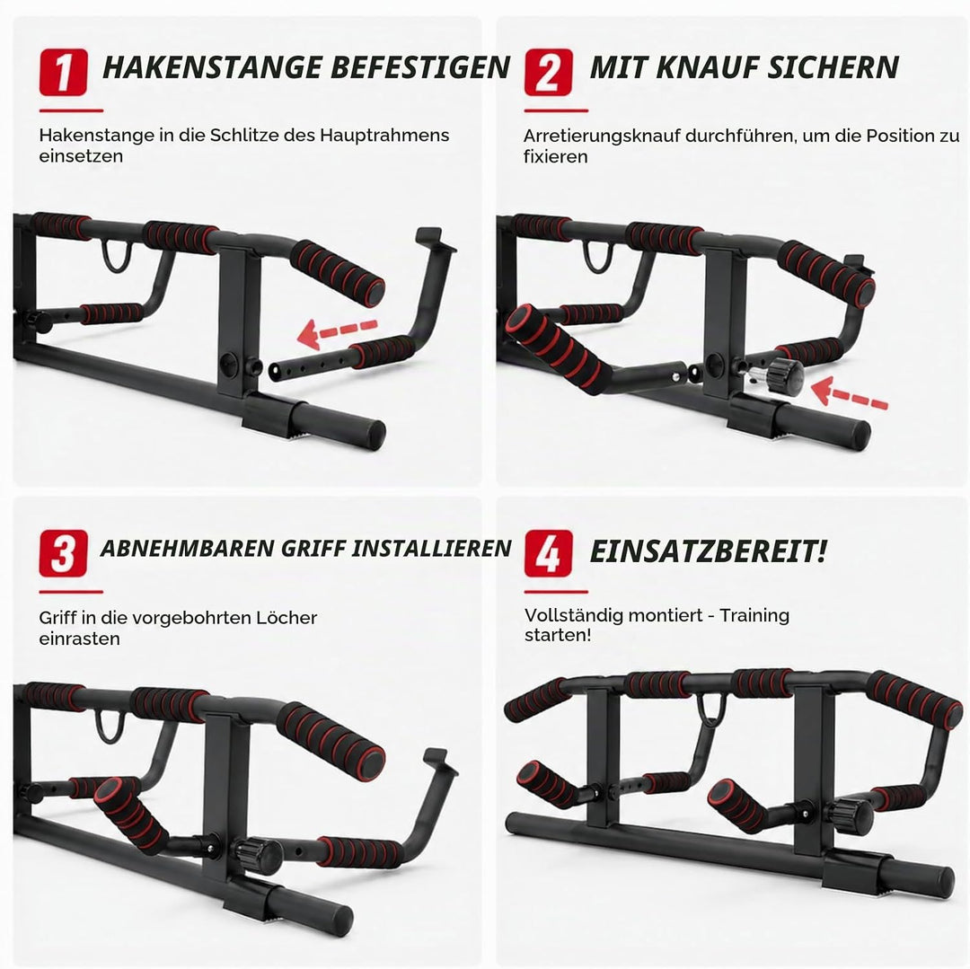 Klimmzugstange Türrahmen Ohne Schrauben, Pull Up Bar Door Frame mit Mehreren Griffpositionen für Vie