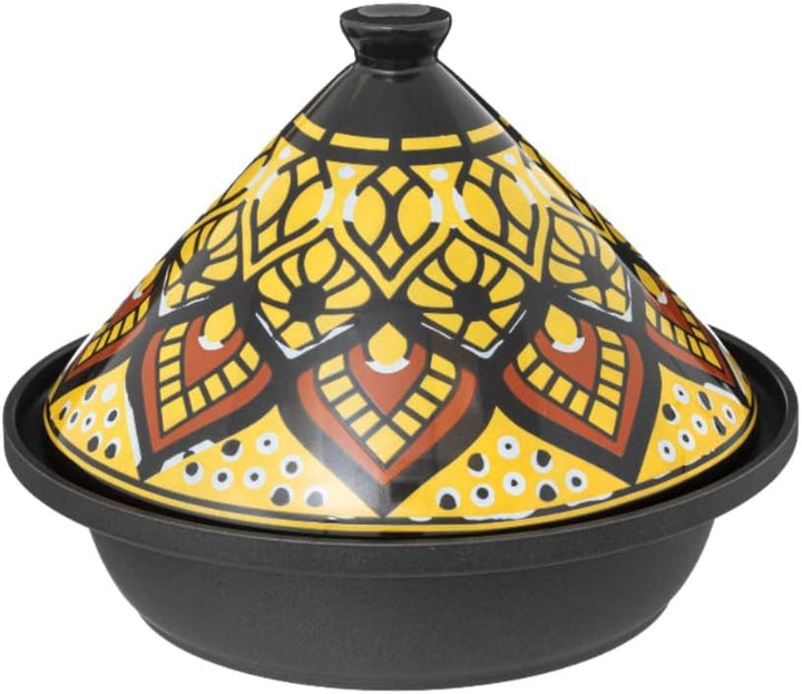 WEB2O Tajine Induktion und Glaskeramik, traditionell, Edelstahl, Gelb, 30,20 x 30,2 x 23 cm