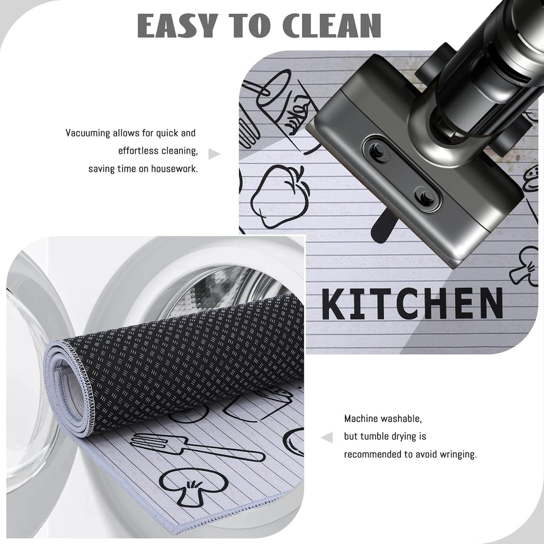 2 Stück Küchenvorleger und -matten rutschfest Maschinenwaschbar Abwischbare Matte für Küche, Eingang