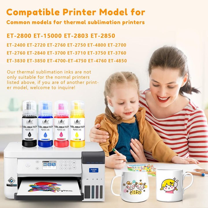 MERRYWORK Sublimationstinte für Epson Ecotank 2840 ET2830 2815 4810 EcoTank Drucker EcoTank Drucker