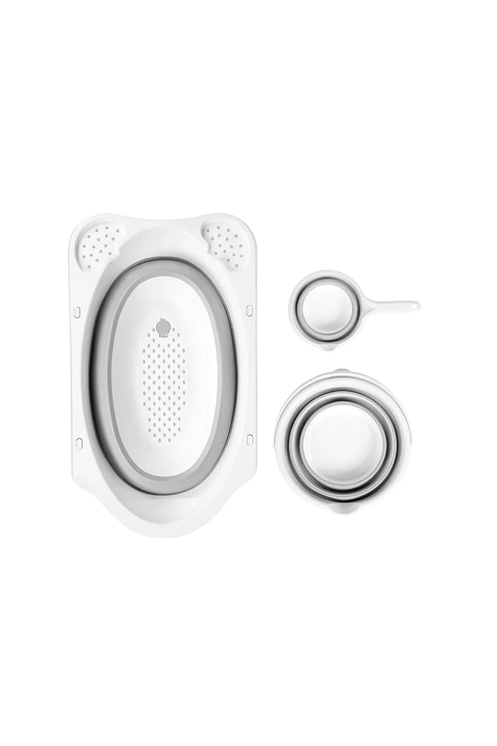 Grosse Faltbare Babywanne, Babywannen Set mit 33Liter, Baby Wanne Inkl. Badewanneneinsatz, Baby-Haar