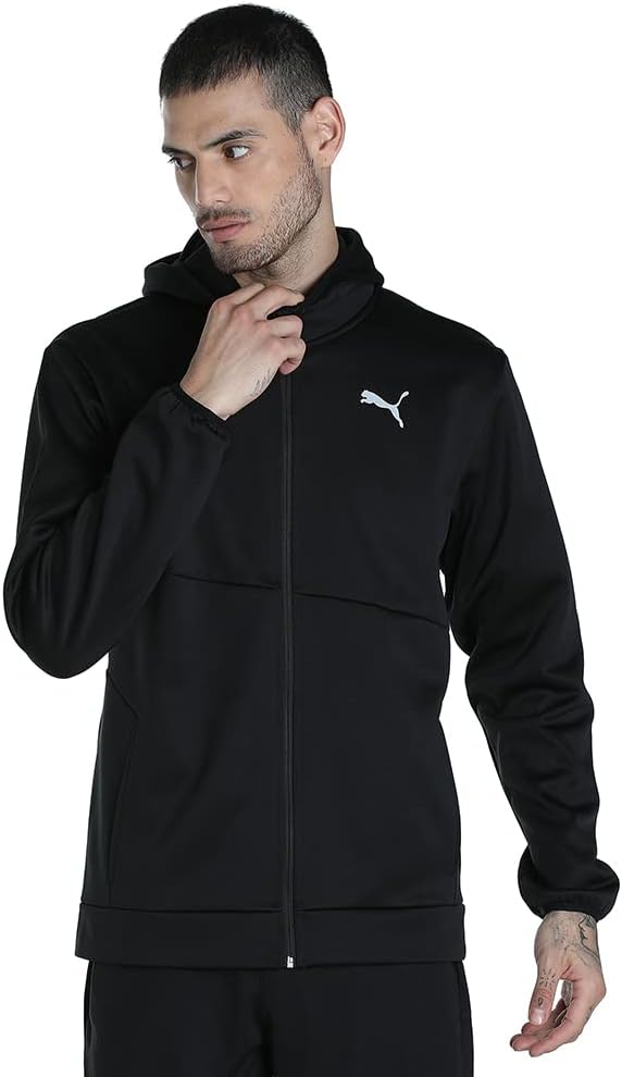 PUMA Herren Train All Day Pwrfleece Full Zip Sweat, Puma Schwarz