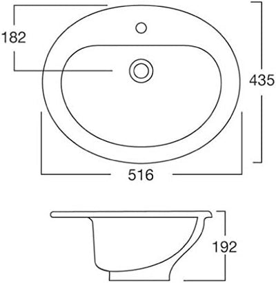 'aquaSu® Einbau-Waschbecken aVondo 55 cm, formschönes Design, Sanitärkeramik weiss, Waschbecken 55 x