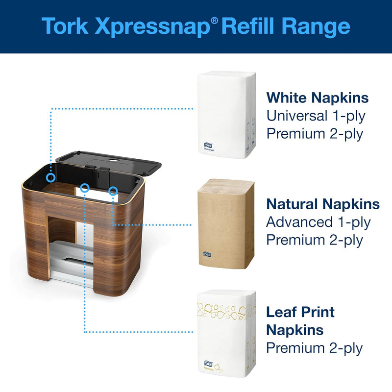 Tork 273002 Xpressnap Tischspender für N4 Spenderservietten / Serviettenspender in Walnuss-Farbe Bra