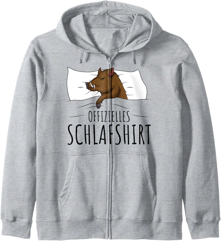 Offizielles Schlafshirt Wildschwein Jäger Keiler Kapuzenjacke