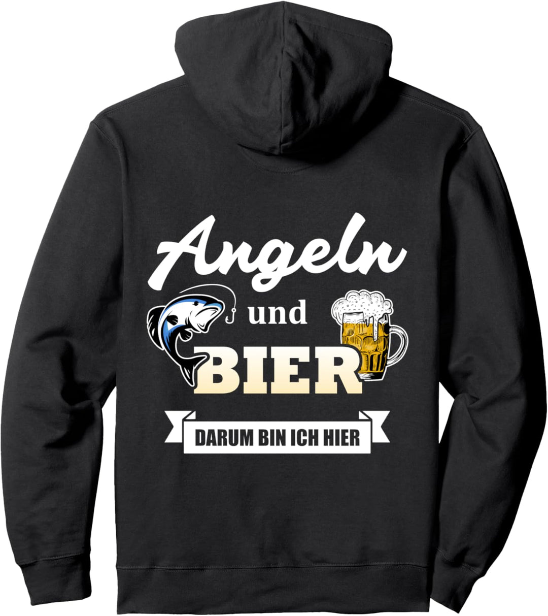 Angeln und Bier Angel Design Geschenkidee für Angler Pullover Hoodie