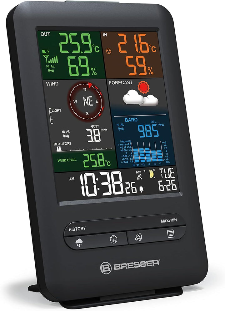 Bresser zusätzliche Basisstation für 7002525 Funk Wetterstation 5-in-1 Beaufort Wetter-Center mit Ra