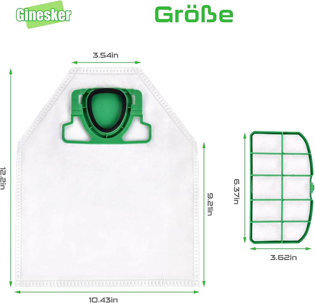 Staubsaugerbeutel für Vorwerk Kobold VK200 FP200 10 Stück Staubbeutel und 2 Motorschutzfilter Microv