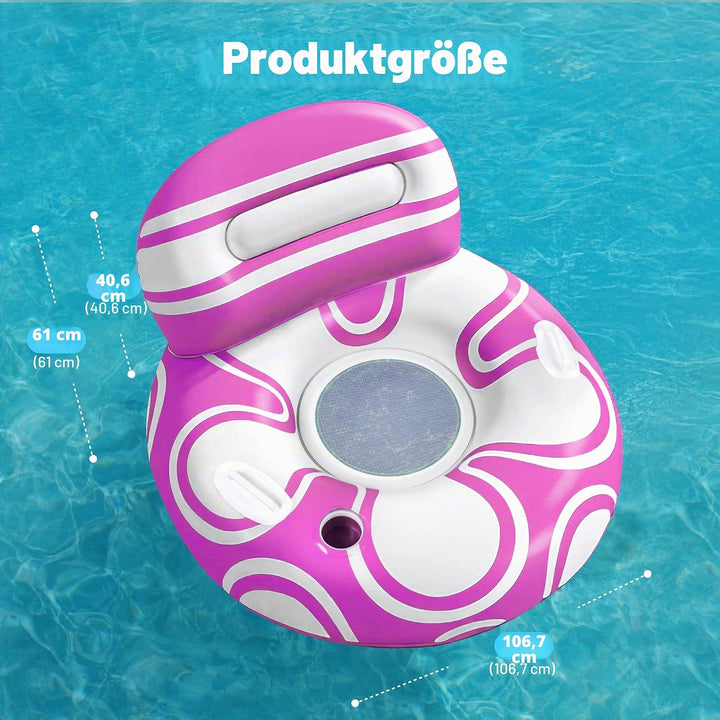 Sloosh aufblasbare Pool Float mit grosser Rückenlehne, Riesige Wasser Pool Luftmatratze Pool Schwimm