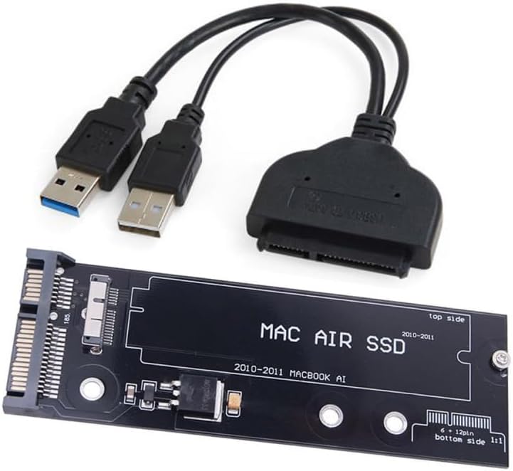CY USB 3.0 zu SATA 22Pin & 12+6Pin SSD PCB Disk Drive Kabel Adapter kompatibel mit 2010 2011 MAC Air