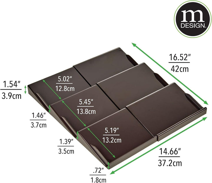 mDesign Gewürzhalter für Schubladen – auf 36,8 cm ausziehbares Gewürzregal von 20 cm bis 36,8 cm – S