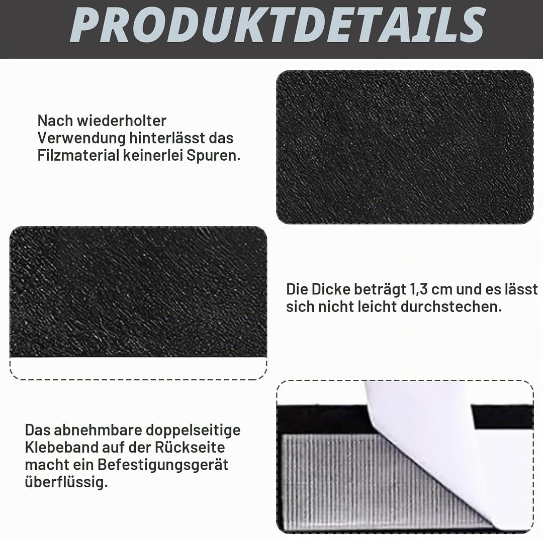 Dartboard Wandschutz, Selbstklebende Dartscheiben Umrandung, FilzDartboard-Wandschutz, Gespleisst, W