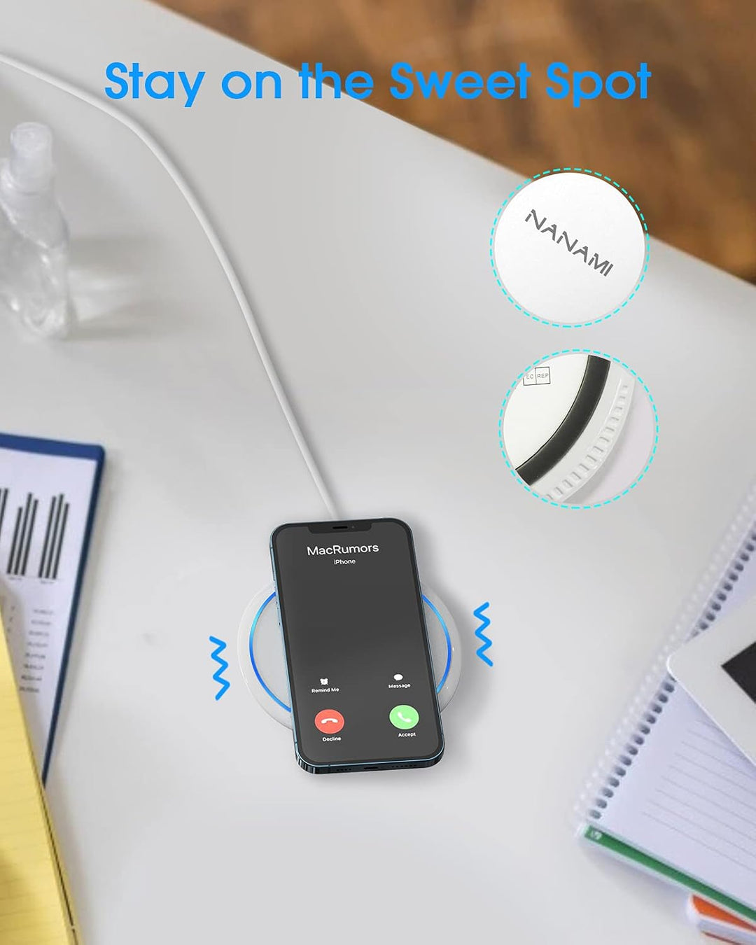 NANAMI Wireless Charger mit 20W USB C PD Adapter, 10W Schnelles Drahtloses Ladegerät für Samsung Gal