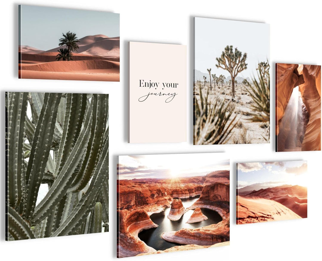 Novart Wandbilder Landschaft Wüste - KOMPLETT AUFHÄNGFERTIG - Natur Wohnzimmer Schlafzimmer- 7 Moder