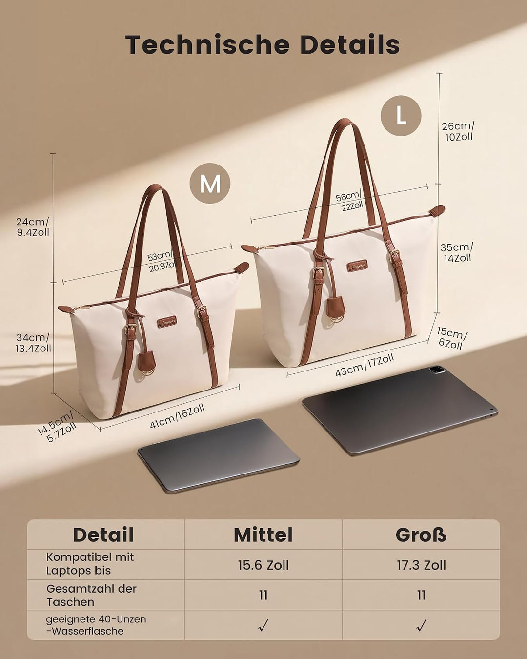 LOVEVOOK Laptoptasche Damen Handtasche Gross Shopper Tote Bag Arbeitstasche Schultertaschen Umhänget