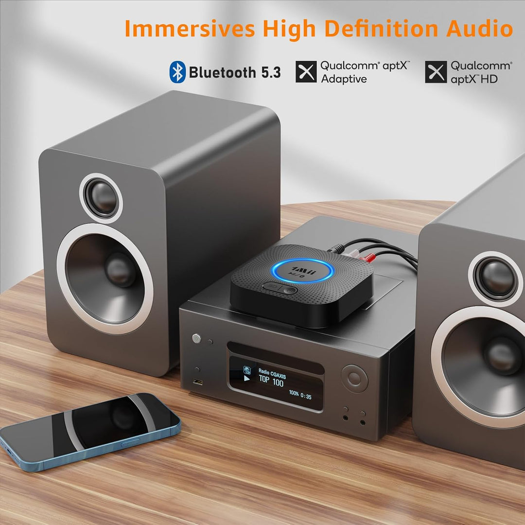 1Mii B06 Plus Bluetooth HiFi Empfänger, Drahtloser Audio Adapter, aptX HD aptX-Adaptive Bluetooth 5.