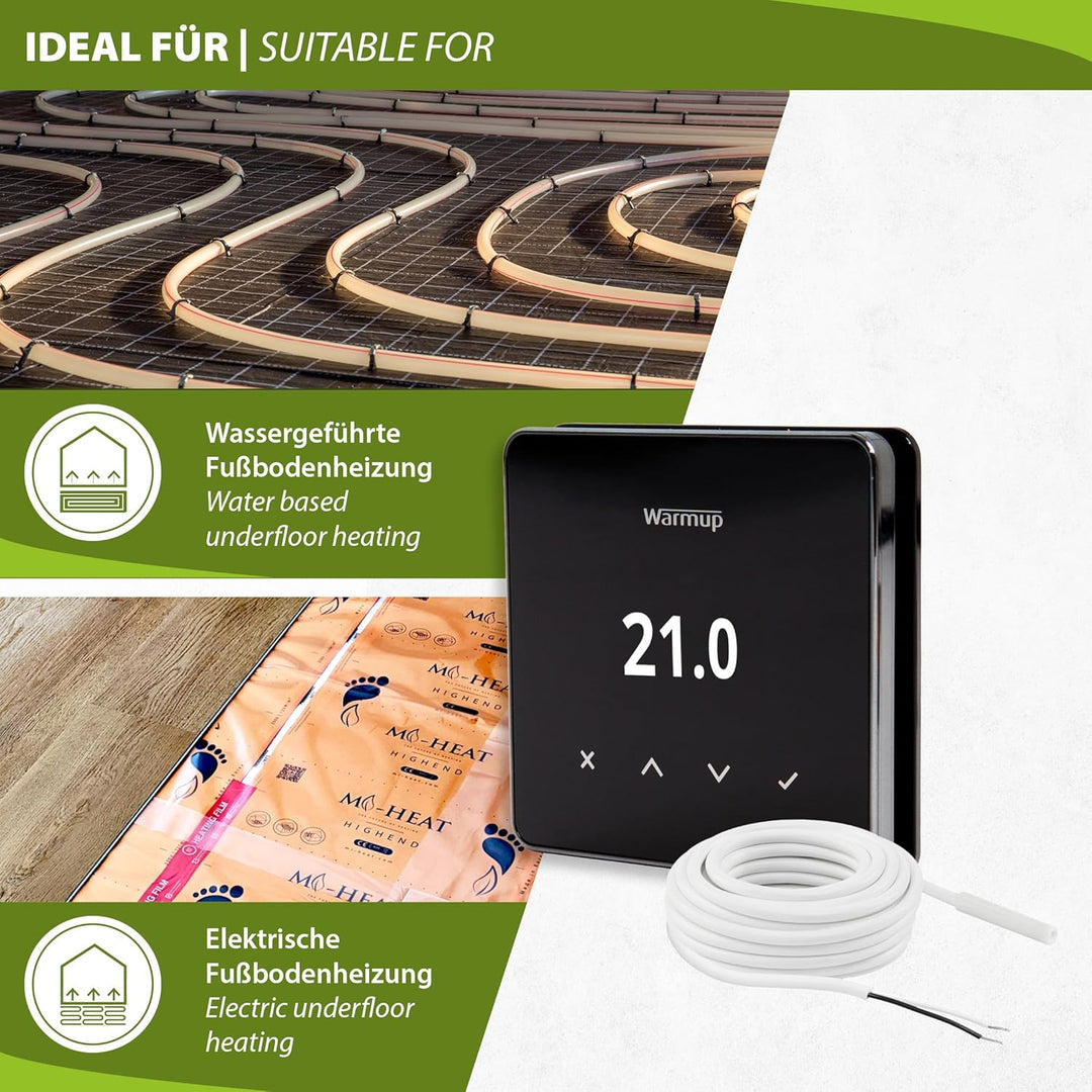 Mi-Heat Warmup Element Smart WiFi Thermostat Raumregler für Fussbodenheizung, Elektro Heizung, Farbe