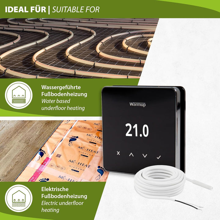 Mi-Heat Warmup Element Smart WiFi Thermostat Raumregler für Fussbodenheizung, Elektro Heizung, Farbe