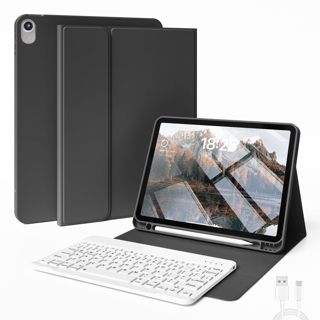 JKSML Hülle mit Tastatur für iPad Air 11 Zoll (M4/M3/M2) 2026/2025/2024,iPad Air 5./4.Gen 10.9 Zoll