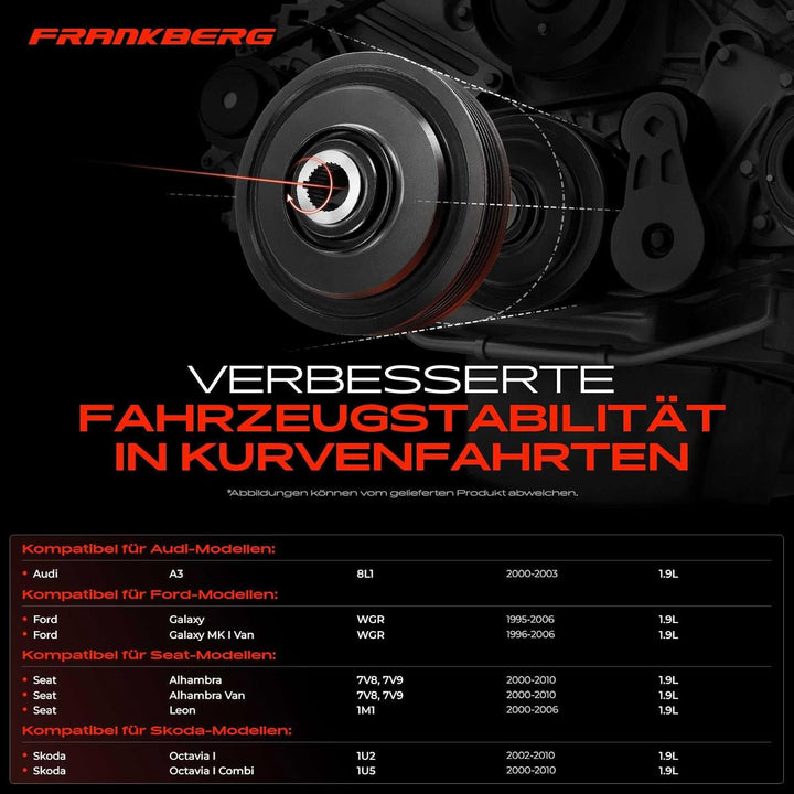 Frankberg Riemenscheibe Kurbelwelle Kompatibel mit A3 8L1 1.9L 2000-2003 Golf IV 1J1 1999-2005 Golf