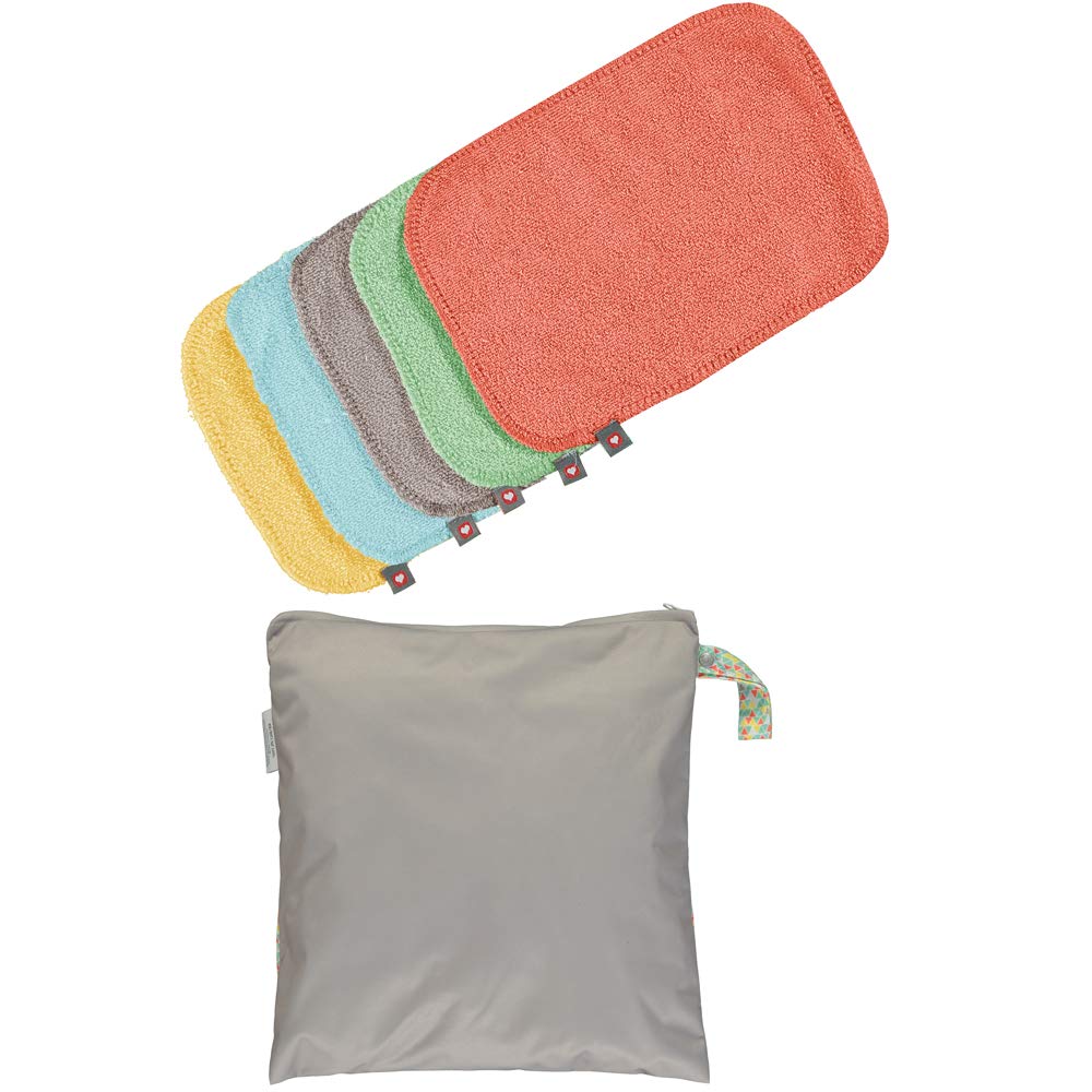 Close Pop-in Wiederverwendbare Bambustücher – 10 x waschbare Babytücher 20 x 15 cm, Pastellfarben, e