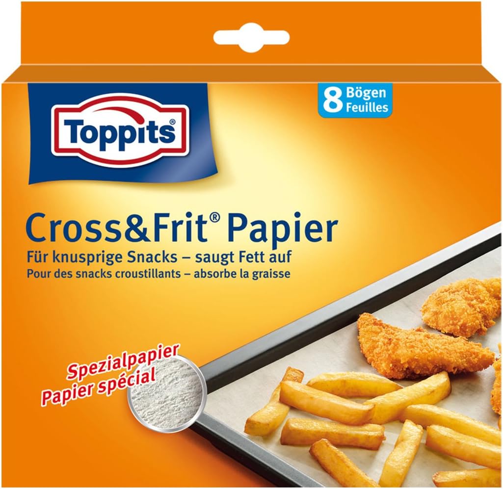 Toppits Cross &amp; Frit Papier (37cm x 30cm), 10er Pack (10 x 8 Bögen)
