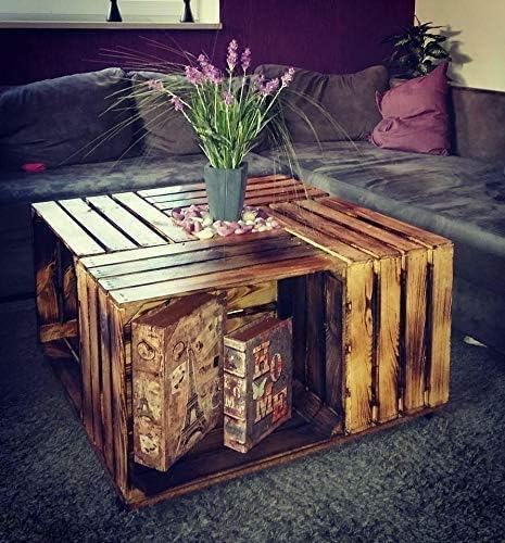 4er Set - flammbierte Obstkiste 50x40x30cm