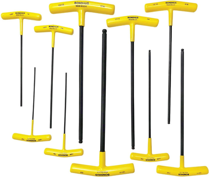 Bondhus Sechskant T-Griff Satz mit Kugelkopf BTX10, Inch, 10-teilig, 13138 3/32 - 3/8", 3/32 - 3/8"