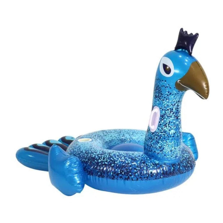 Aufblasbarer Ride-On Pfau 198 cm Blau, Blau