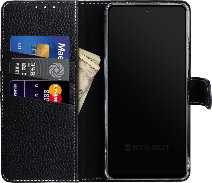 STILGUT Talis kompatibel mit Samsung Galaxy A53 5G Hülle mit Kartenfach aus Leder, Wallet Case, Lede
